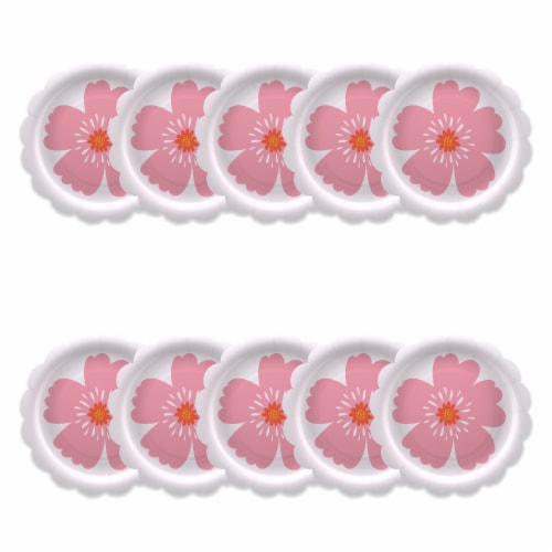 American Greeting All Occasion Paper Plates- Pink Flower Perspective: left
