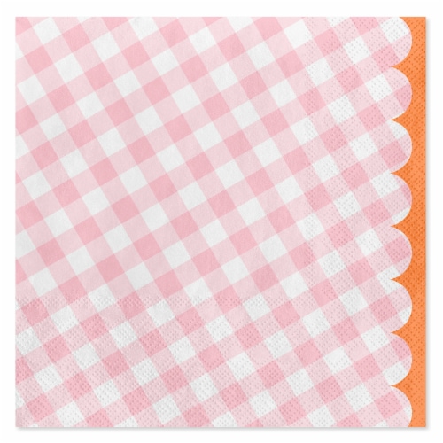 American Greetings All Occasion Lunch Napkins- Pink Gingham Perspective: left