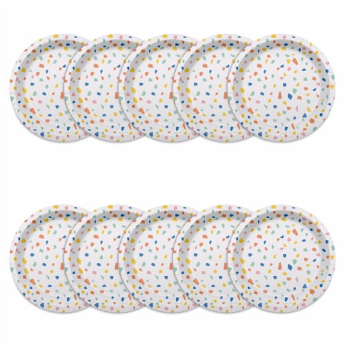 American Greetings Paper Plates- Colorful Confetti Perspective: left