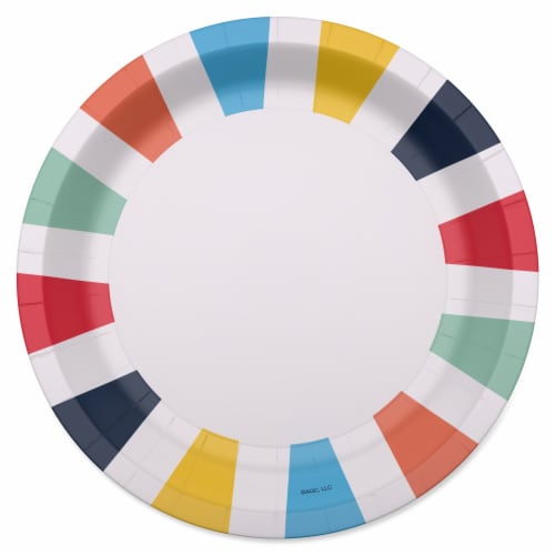 American Greetings Paper Plates- Multicolored Deco Perspective: left