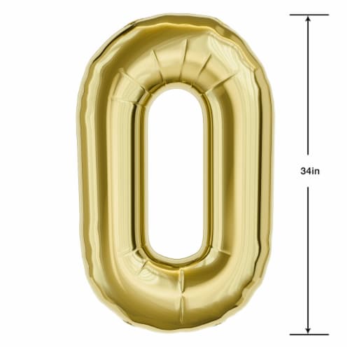American Greetings Large Gold Foil Number '0' Balloon Perspective: left