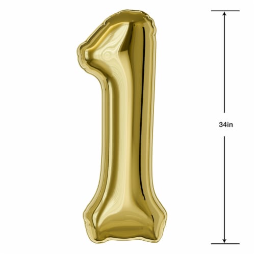 American Greetings Large Gold Foil Number '1' Balloon Perspective: left