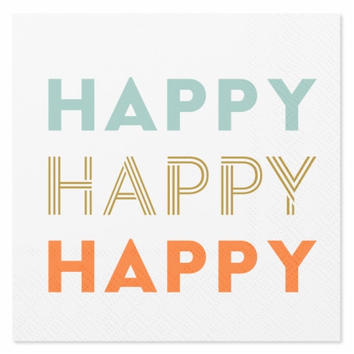 American Greetings Beverage Napkins Happy Happy Happy Perspective: left