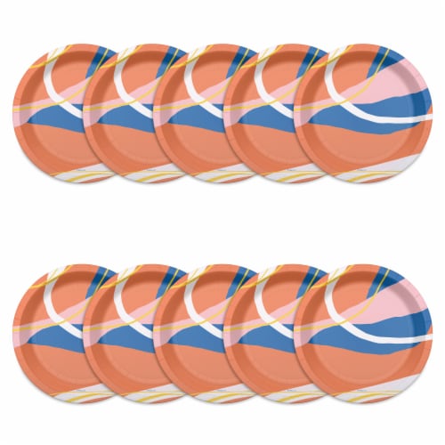 American Greetings Abstract Birthday Paper Plates Perspective: left