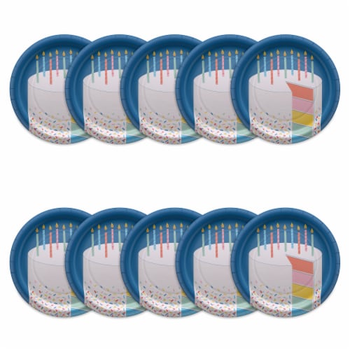 American Greetings Paper Plates 10 Count - Colorful Cake Perspective: left