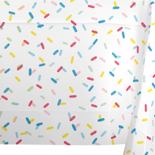 American Greetings Plastic Table Cover - Colorful Sprinkles Perspective: left