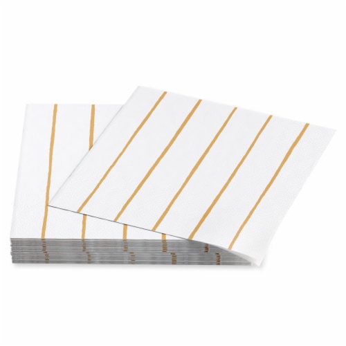 American Greetings All Occasion Lunch Napkins Gold Stripes Perspective: left