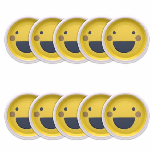 American Greetings 9 Inch Birthday Paper Plates - Smiley Faces Perspective: left