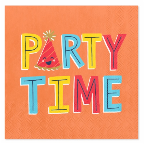 American Greetings Birthday Beverage Napkins - Party Time Perspective: left