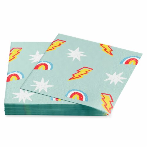 American Greetings Beverage Napkins - Rainbow and Lightning Perspective: left
