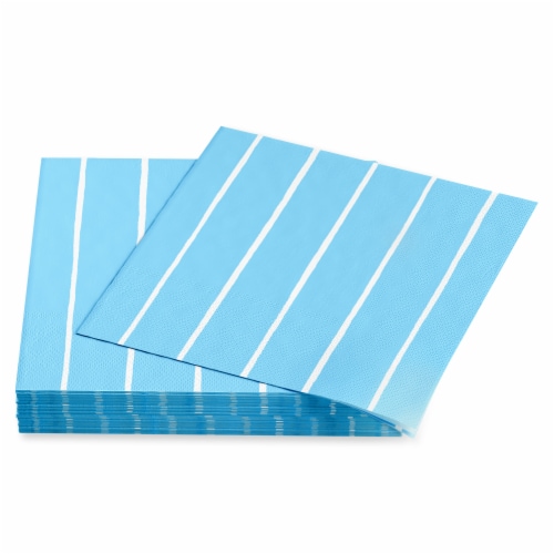 American Greetings 20-Count Beverage Napkins, Stripes on Blue Perspective: left