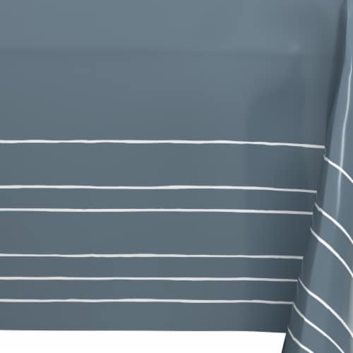 American Greetings Plastic Table Cover Silver with White Striped Perspective: left