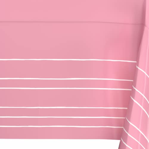 American Greetings Plastic Table Cover - Pink with Stripes Perspective: left