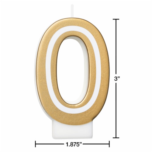American Greetings Birthday Candle Number 0 Perspective: left