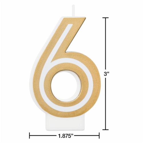 American Greetings Birthday Candle Number 6 Perspective: left