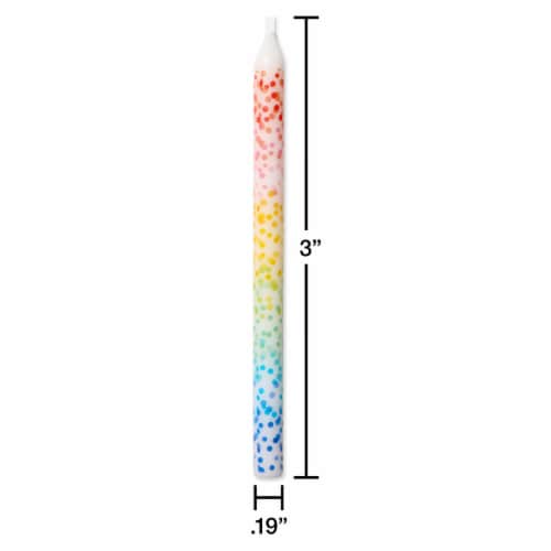 American Greetings Birthday Candles - Muilticolored Scattered Dots Perspective: left