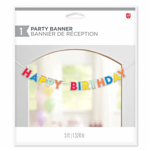 American Greetings 7 Foot Party Banner - Happy Birthday Perspective: left