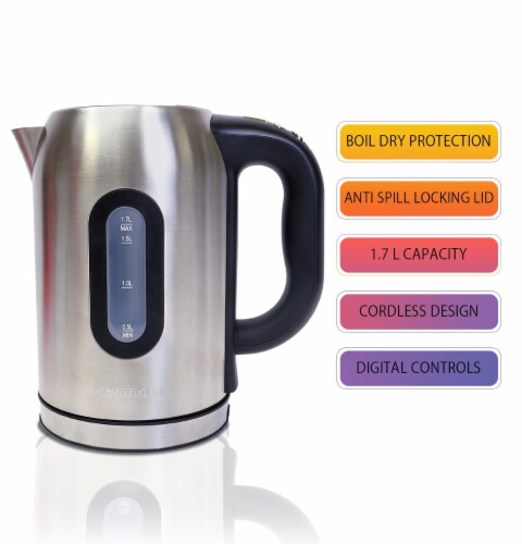 Kenmore Stainless Steel Digital Cordless Kettle Perspective: left
