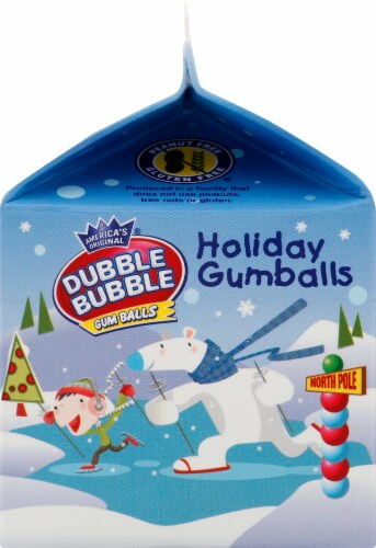 Dubble Bubble Fruit Flavor Gum Balls Christmas Carton Perspective: left