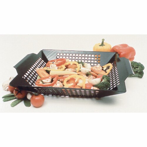 Onward Grill Pro Square Porcelain Coated Grill Top Wok Perspective: left