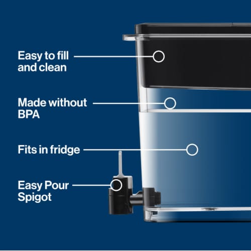 Brita Extra Large 27 Cup UltraMax Black Filtered Water Dispenser With Elite Filter Perspective: left