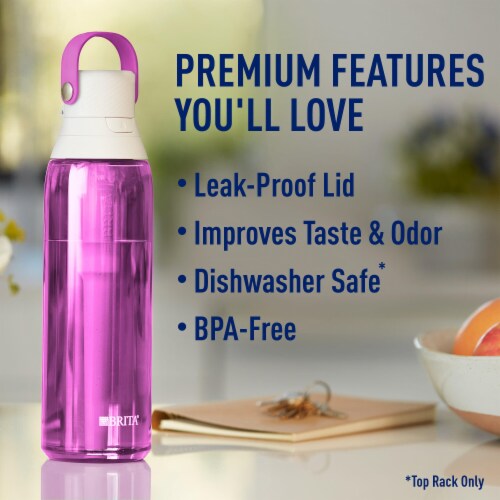 Brita Premium Orchid 26 Ounce Water Bottle with Filter Perspective: left