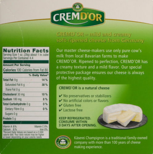 Kaserei Champignon Crem D'or Soft-Ripened Double Cream Cheese Perspective: left