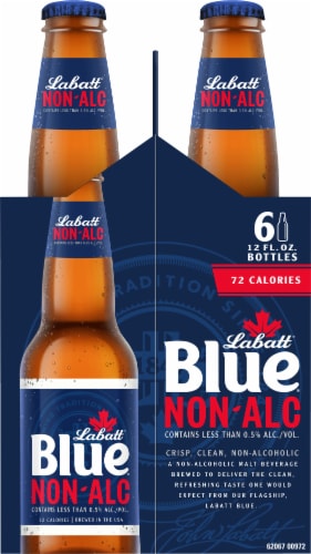 Labatt® Blue® Non-Alcoholic Malt Beverage Perspective: left