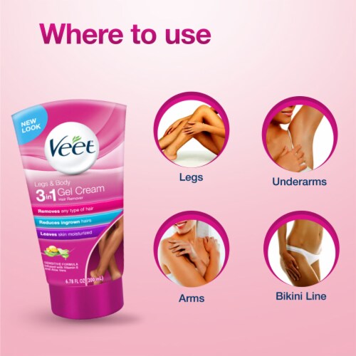 Veet 3-In-1 Legs & Body Gel Cream Hair Remover Perspective: left