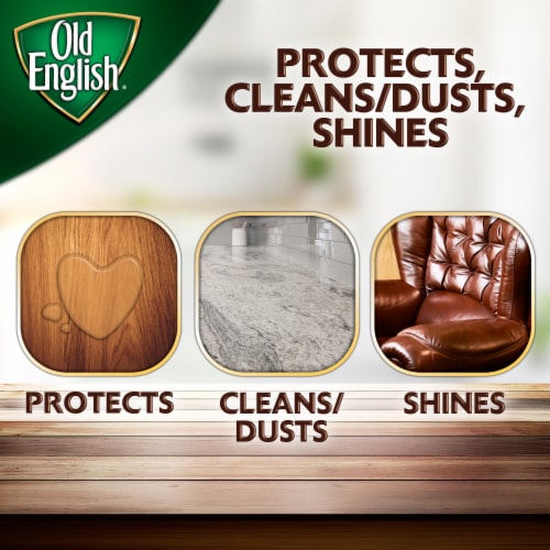 Old English Wood Protector, Cleaner, Conditioning, Protecting Furniture Polish, Fresh Lemon Perspective: left