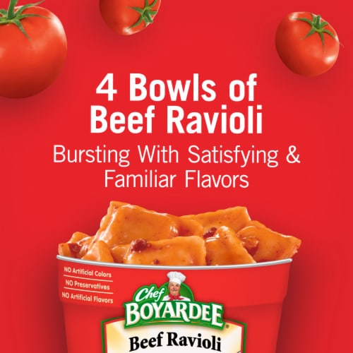 Chef Boyardee Beef Ravioli Microwave Meal Perspective: left