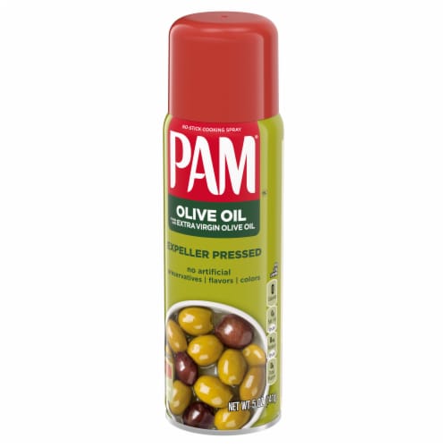 Pam Non Stick Olive Oil Cooking Spray Perspective: left
