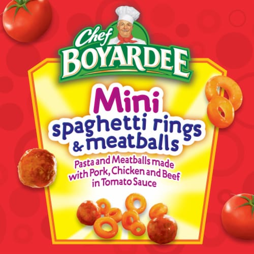 Chef Boyardee Mini Spaghetti Rings And Meatballs Perspective: left