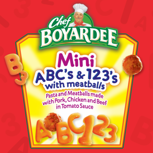 Chef Boyardee Mini Abc's And 123's With Meatballs Perspective: left