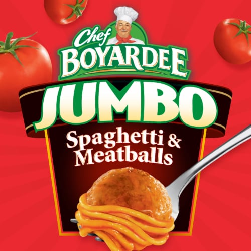 Chef Boyardee Jumbo Spaghetti And Meatballs Perspective: left