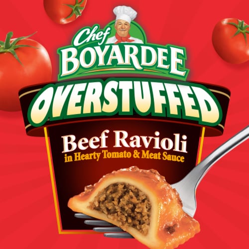 Chef Boyardee Overstuffed Beef Ravioli Perspective: left