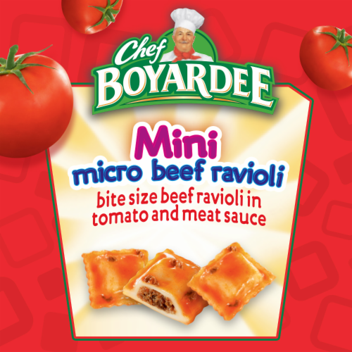 Chef Boyardee Mini Micro Beef Ravioli Perspective: left