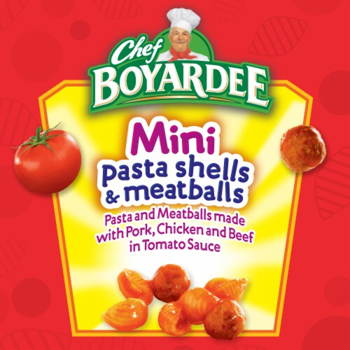 Chef Boyardee Mini Pasta Shells And Meatballs Perspective: left