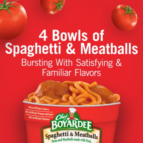 Chef Boyardee Spaghetti & Meatballs Microwave Meal Perspective: left