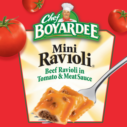 Chef Boyardee Mini Ravioli Perspective: left