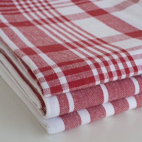 Now Designs Extra Large Red Wovern Cotton Kitchen Dish Towels Perspective: left