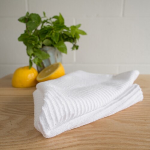 Now Designs Ripple Kitchen Dishcloth, White - 13 x 13 in Set of 4 Perspective: left