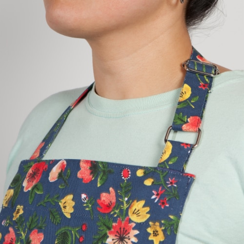 Now Designs Adjustable Straps Midnight Garden Kitchen Apron Perspective: left