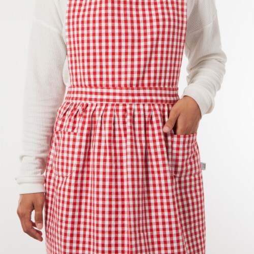 Now Designs Classic Adjustable Straps Red Gingham Kitchen Apron Perspective: left