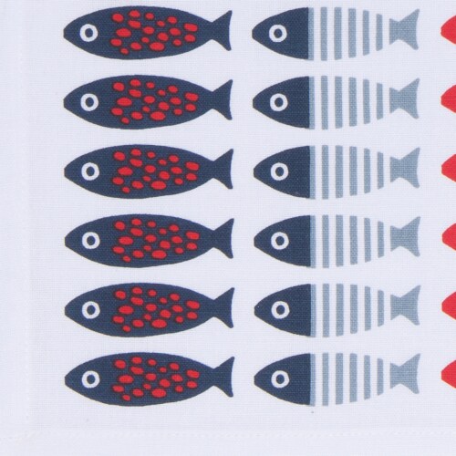 Now Designs 100% Cotton Woven Printed Kitchen Dish Towels Little Fish Set of 2 Perspective: left