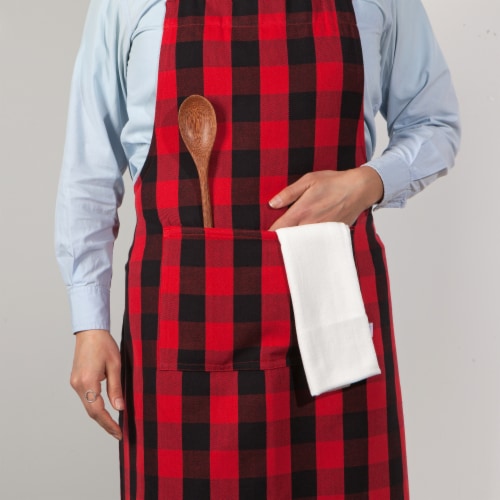 Now Designs Unisex Adjustable Cotton Buffalo Check Kitchen Apron Perspective: left
