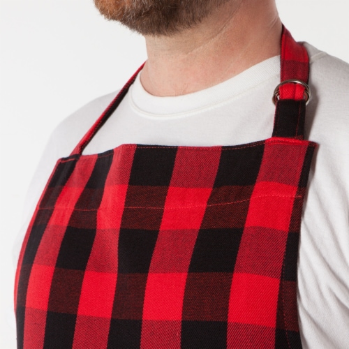 Now Designs Large Chef's Apron for Women and Men Adjustable Buffalo Check Perspective: left