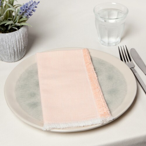 Danica Heirloom Chambray Cotton Napkins Jade Green 18 x 18 inches Set of 4 Perspective: left