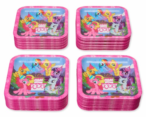 American Greetings My Little Pony Square Disposable Paper Dessert Plates Perspective: left