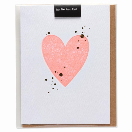American Greetings (S32) Neon Pink Heart - Blank Card Perspective: left